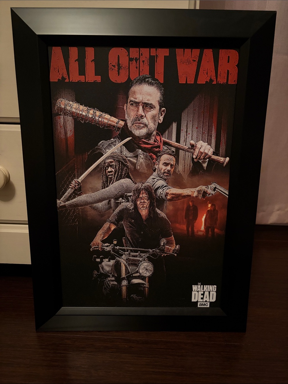 The Walking Dead 'All Out War' Framed Poster - Black and Red